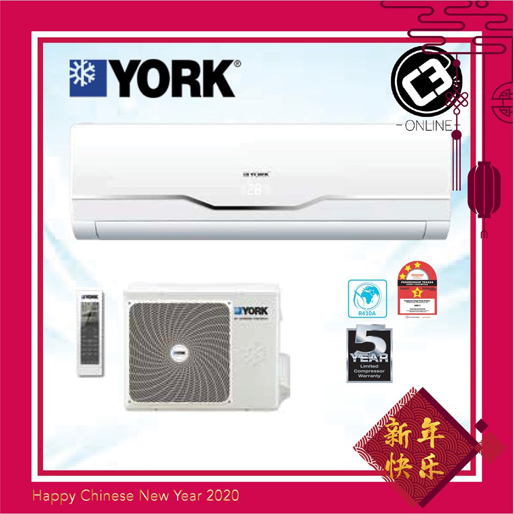 Mto York 2 0hp Inverter R410a Air Cond Air Conditioner Ywm5j20aas W Ysl5j20aas Shopee Malaysia