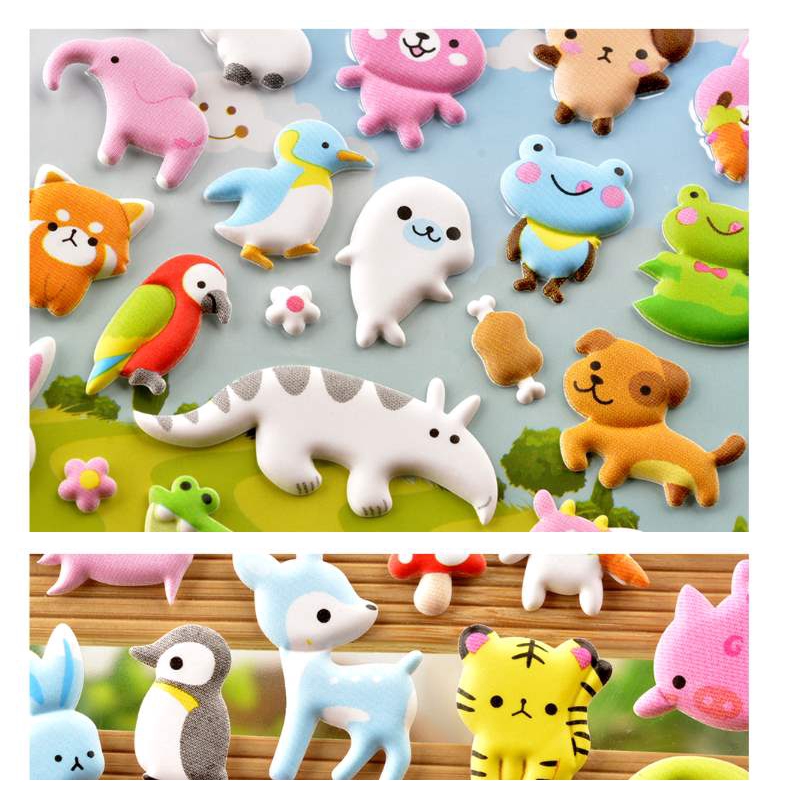 3 X 3D Bubble Lovely Animal Sticker for Kids Baby Gift Toy Cheap DIY