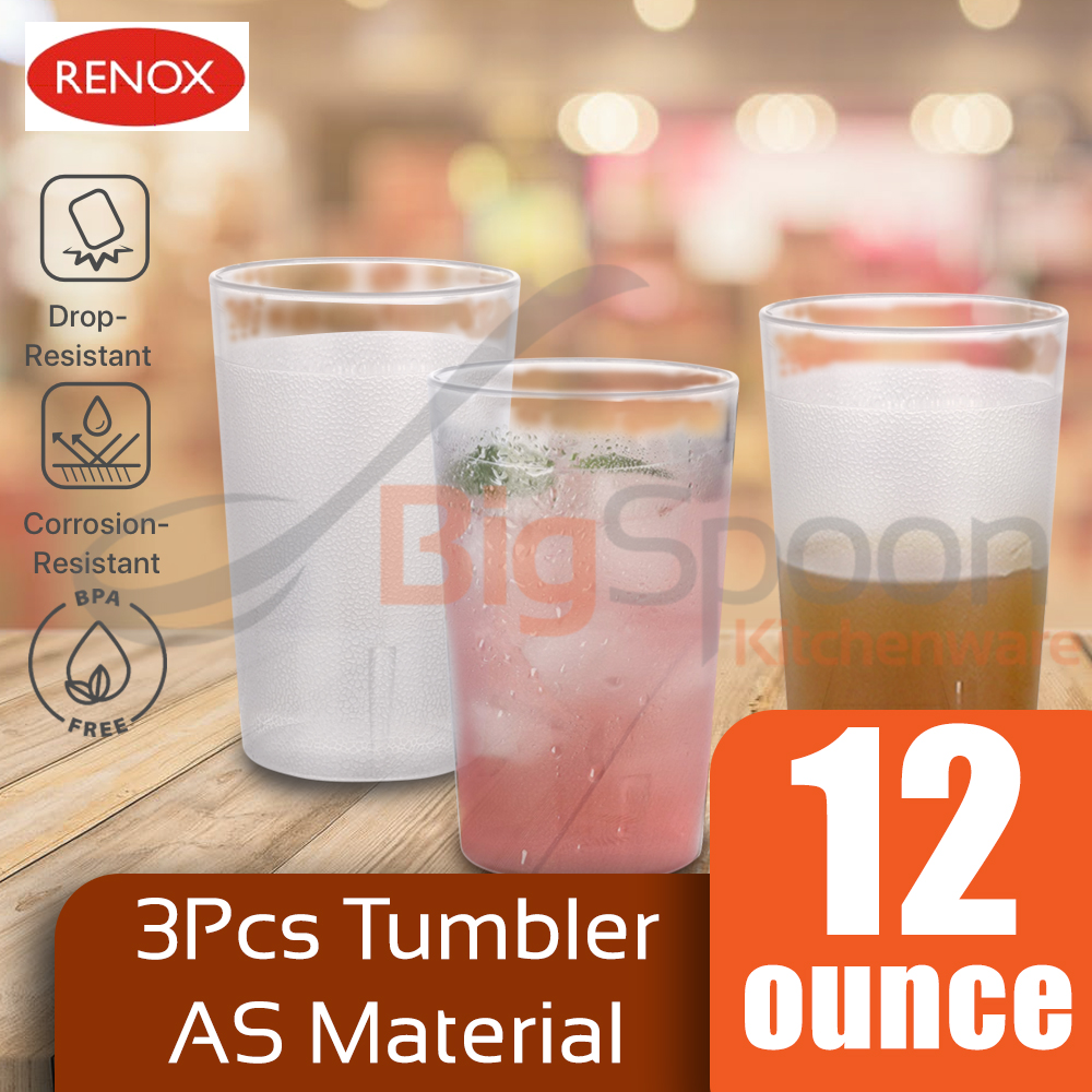 BIGSPOON 3-PCS Drinking Water Plastic Cup Tumbler BPA-FREE Set Cawan Plastik 9oz / 12oz (256ml / 340ml) 无毒耐摔塑料杯[1-430-9]