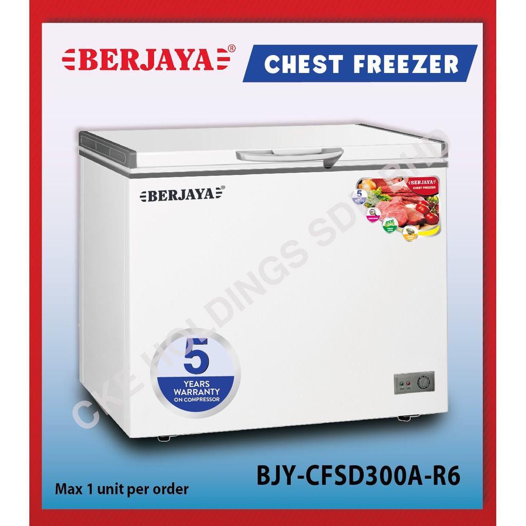 Berjaya Premium 230l Chest Freezer Bjy Cfsd300a R6 White 5 Years Compressor Warranty Shopee Malaysia