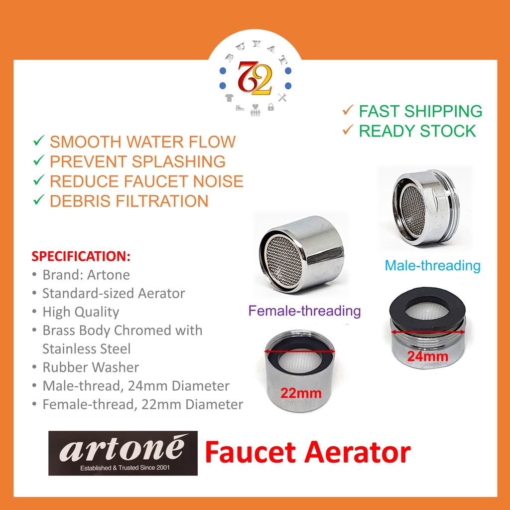 Artone Standardsized Faucet Aerator for Water Tap Shopee Malaysia