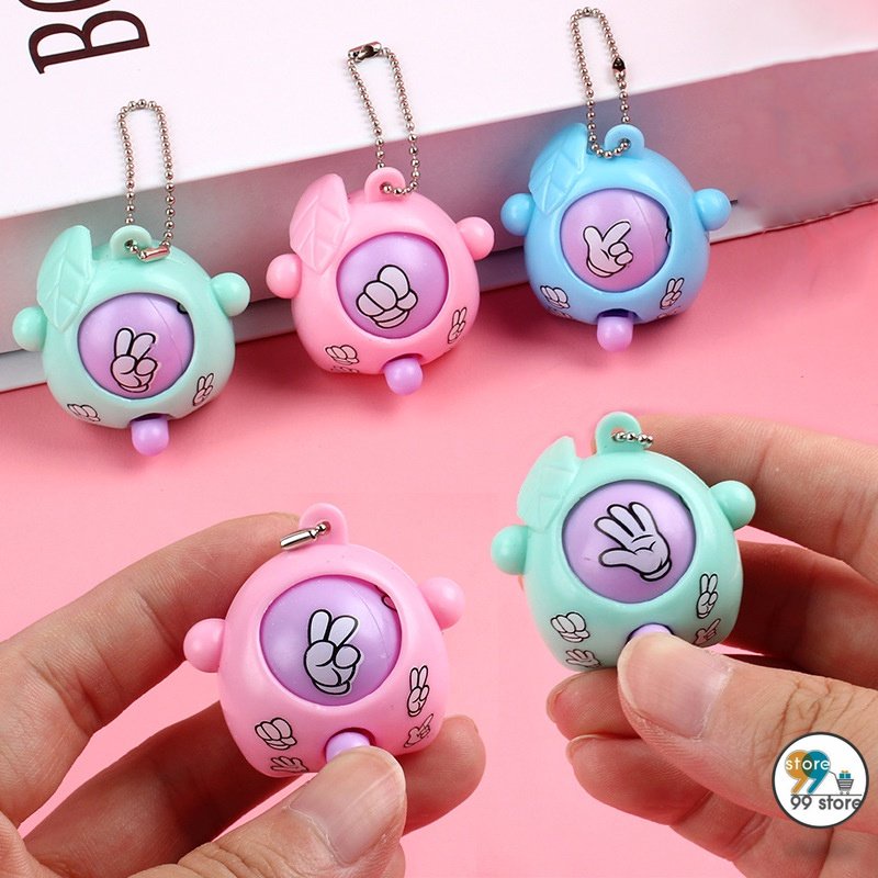 HOT Fashion Fun Finger Guessing Keychain Pendant / Cute Creative Interactive Round Egg Kids Toys / Key Chains