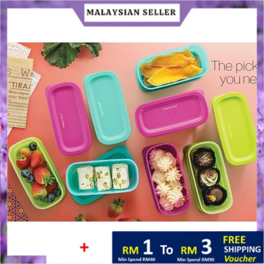 New Tupperware Cubix Mini Rectangular 250ml (2pcs) | Shopee Malaysia