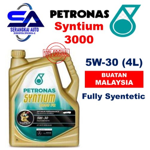 Original Petronas Syntium 3000 Fully Synthetic Engine Oil Minyak Hitam 4l 5w 30 5w 30 5w30 Proton Perodua Etc Shopee Malaysia