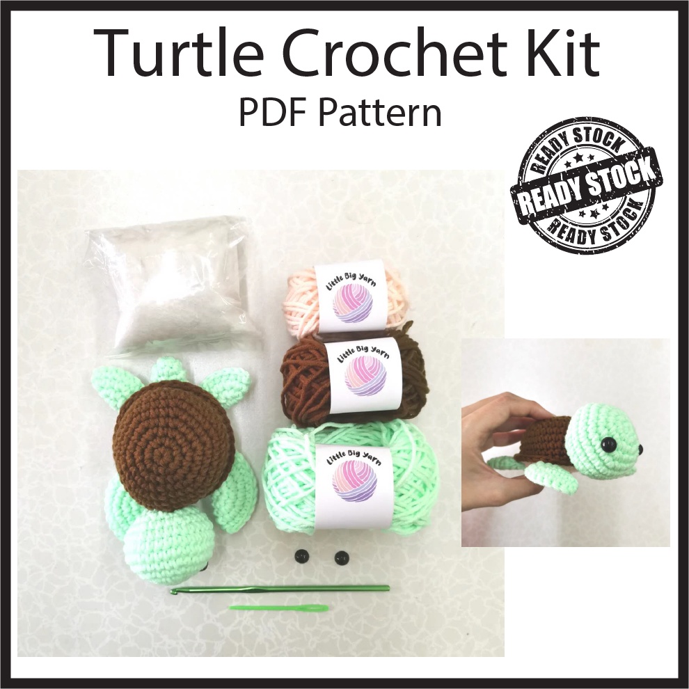 Crochet Amigurumi Turtle Penyu Tortoise Sea Laut Kit Material Package ...