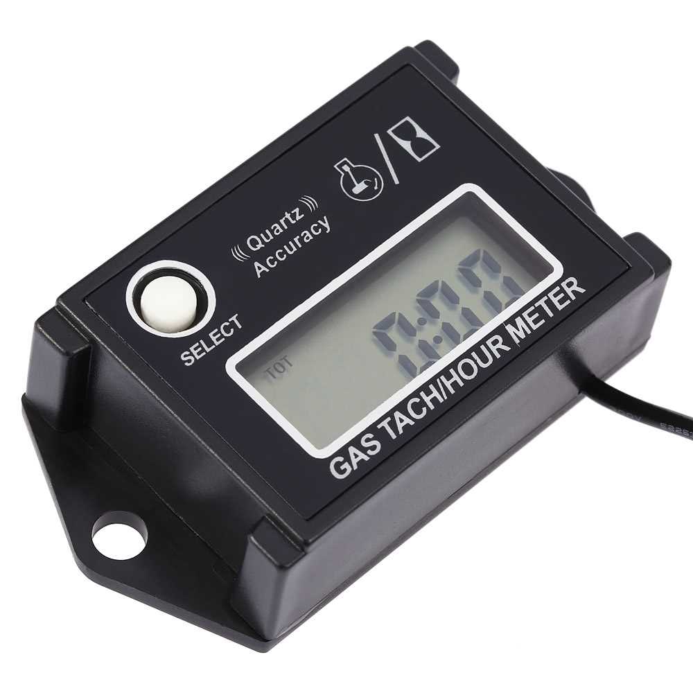 LCD Digital Tachometer Tach/Hour Meter RPM Tester for 2/4 Stroke Engine