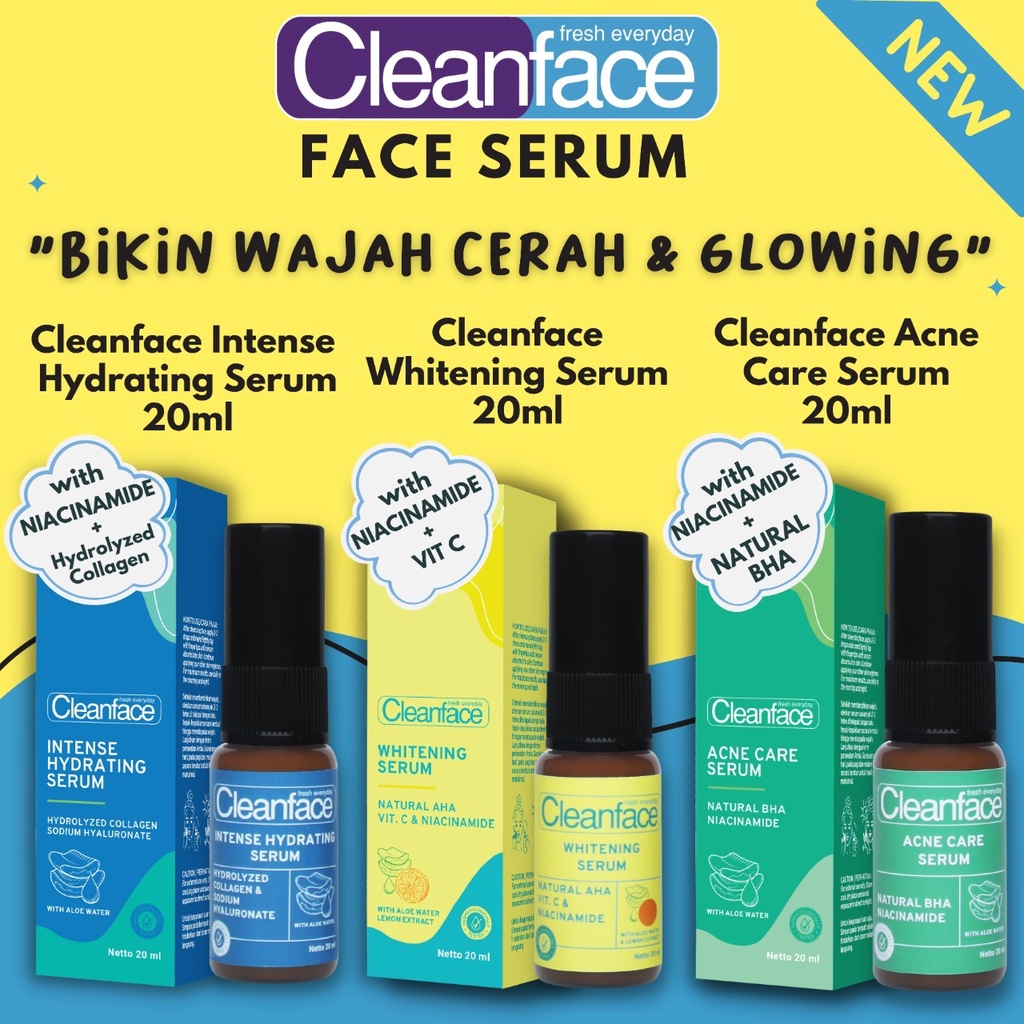 Cleanface Serum Whitening Acne Care Intense Hydrating vitamin face