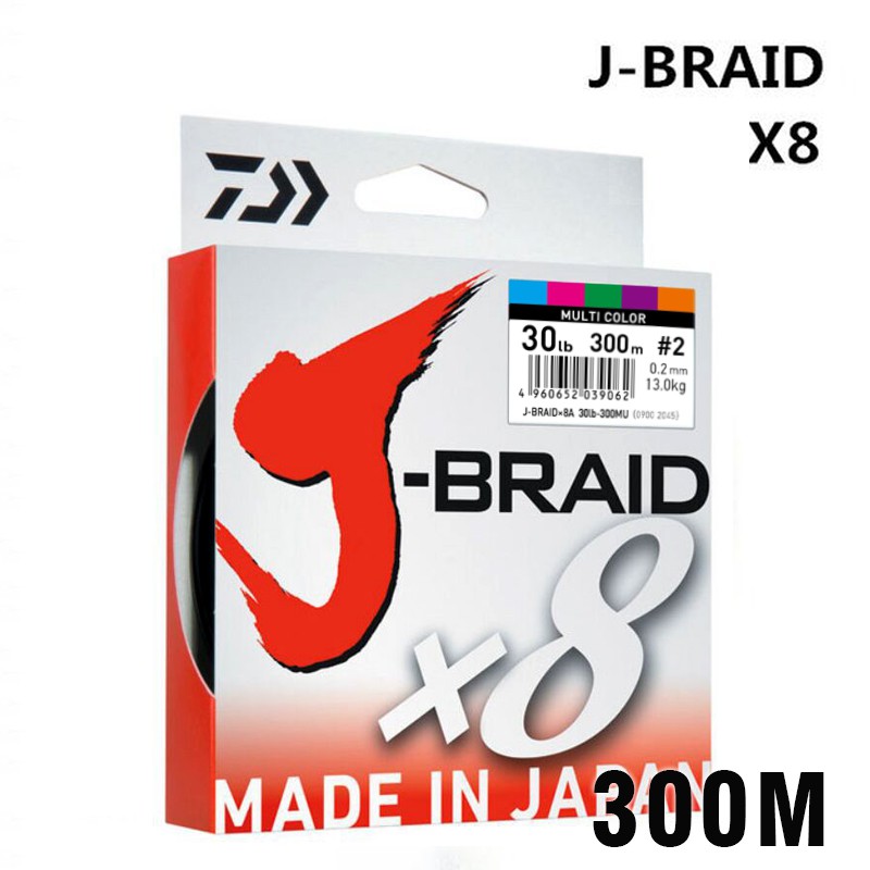 DAIWA 8 Braided Fishing Line - Length:300m/330yds, Diameter:0.1-0.42mm,size:14-100lb Japan PE braided line J-Braid Line