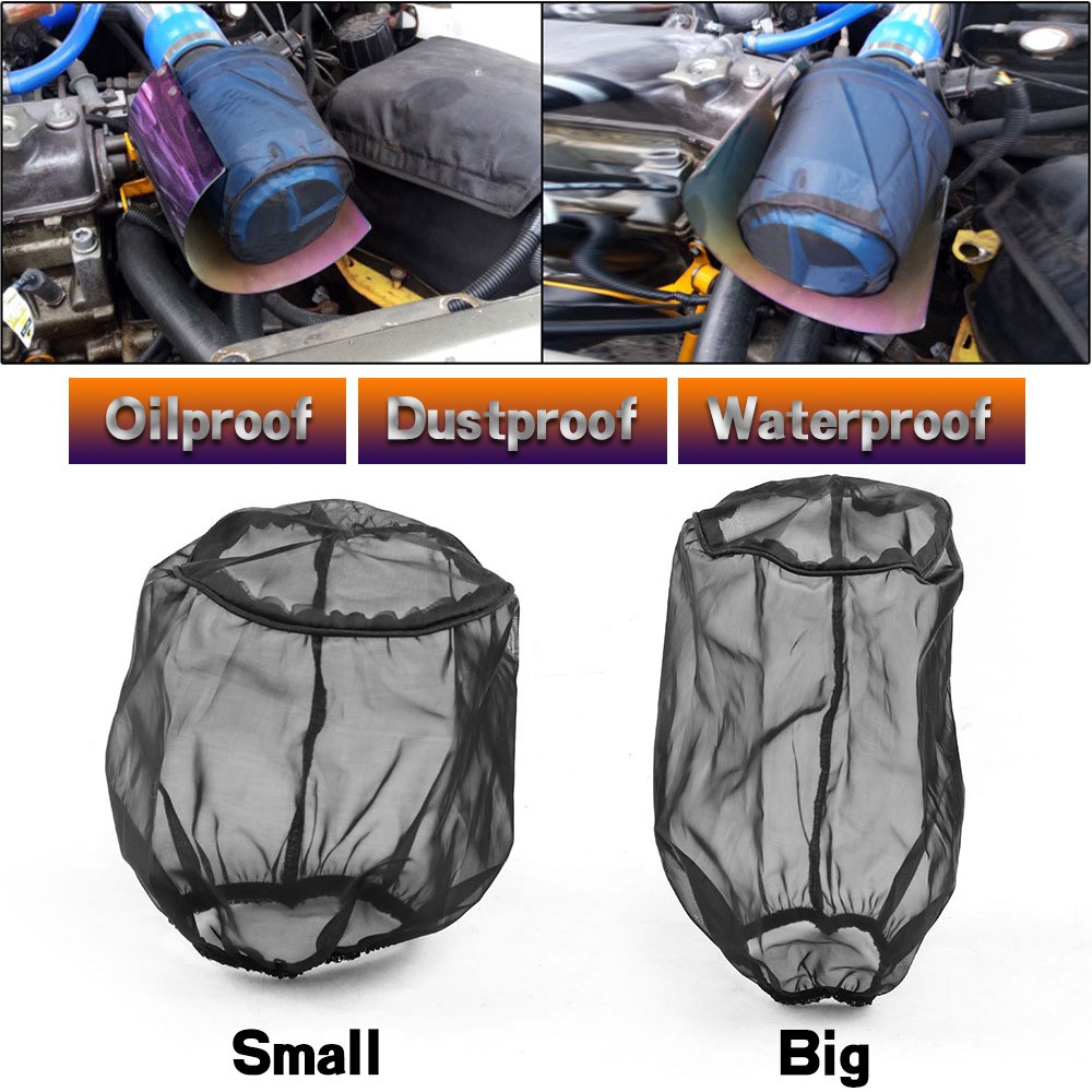 Universal Car Cold Air Filter Protective Cover Dustproof for High Flow Air Filter Wrap Air Intake Filter Sock Cover 