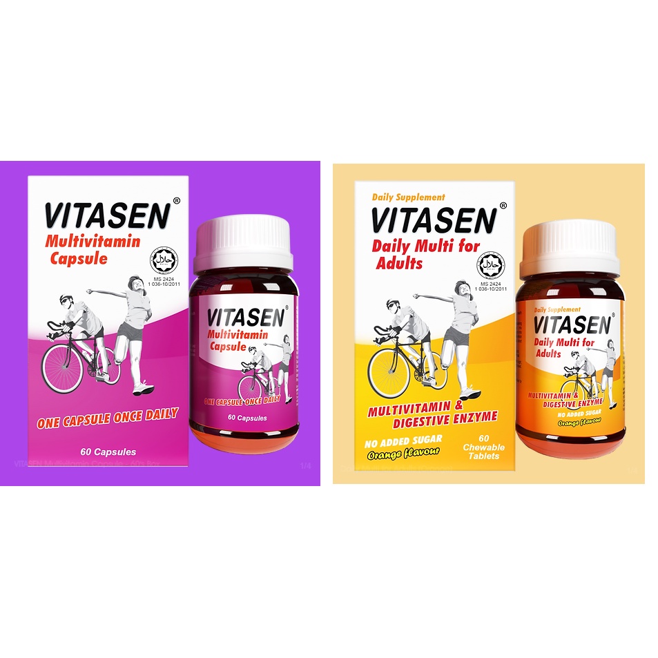 VITASEN Multivitamin for Adults 60s Capsules / 60s Chewable Tablets