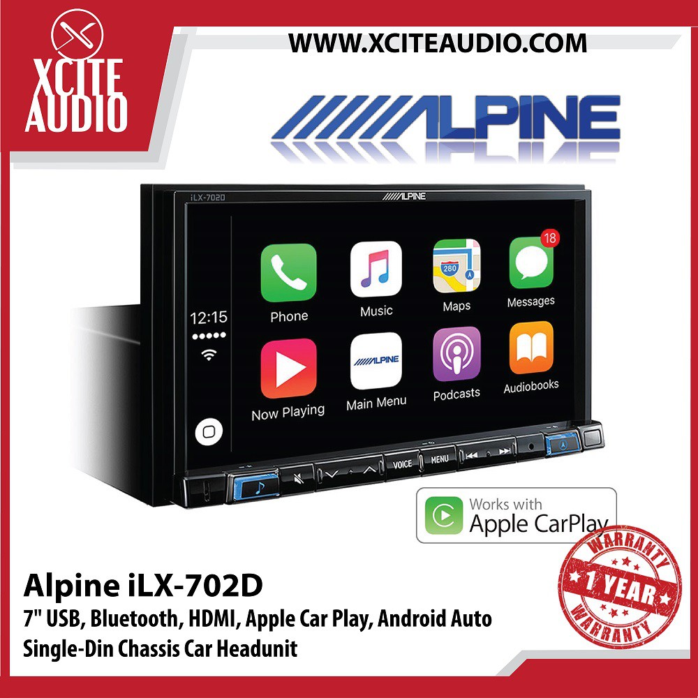 Alpine iLX702D 7″ 2Din Apple CarPlay/Android Auto/Bluetooth/USB Car