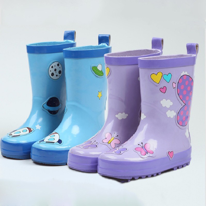 Kids Rain Boots Girls Boys Outdoor Rubber Boots Cartoon Pattern Cute  Children's Blue Fashion Water Boots Non-slip | Shopee Malaysia