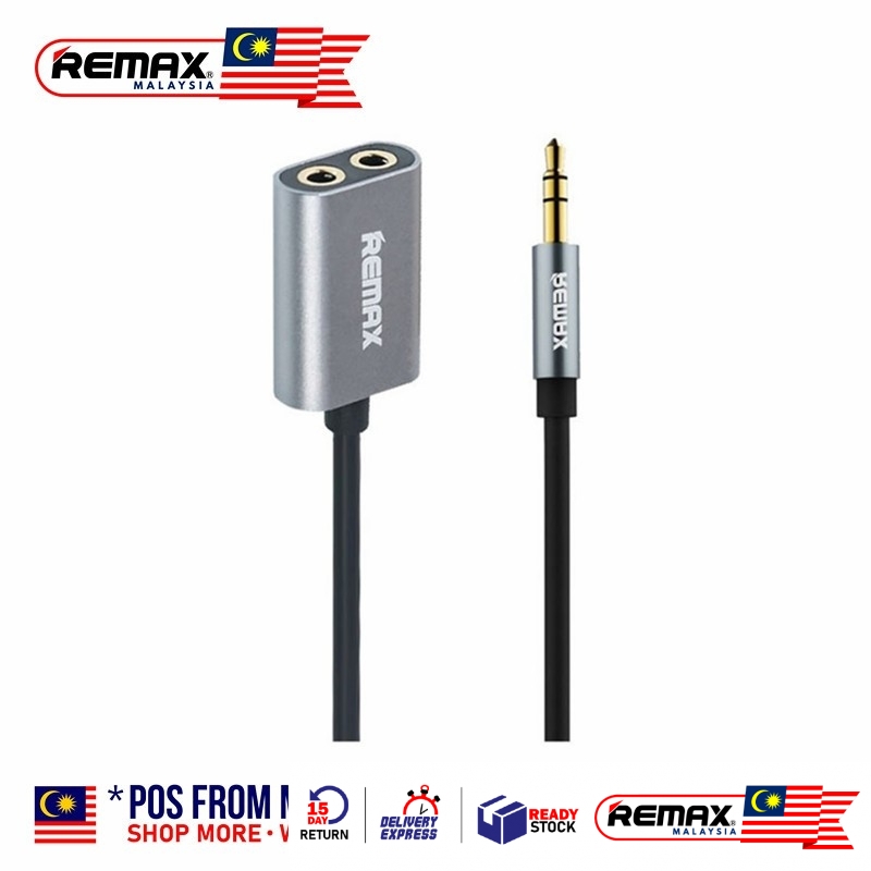 Remax RL-S20 1 to 2 Aux Audio Splitter Adapter Audio Sharing Cable (3.5mm/25cm)
