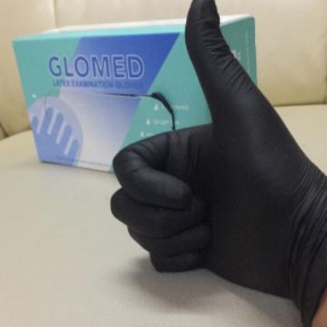 disposable latex gloves black