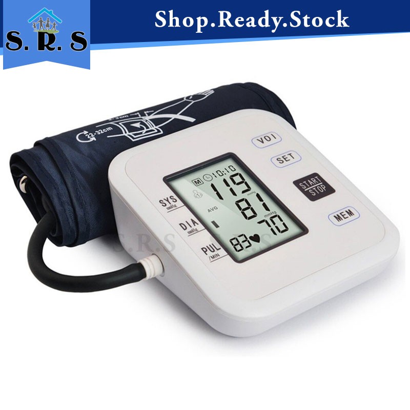 Srs Arm Electronic Check Blood Pressure Monitor Alat Cek Tekanan Darah Shopee Malaysia