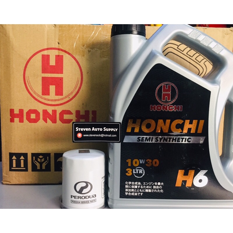 Honchi H6 10w 30 Semi Synthetic 3 Litter Free 1pc Perodua Genuine Oil Filter No Delivery To Sabah Sarawak Shopee Malaysia