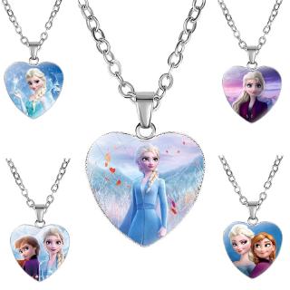 Children's Cartoon Princess Aishana Princess Heart Pendant Frozen 2 Girl Necklace