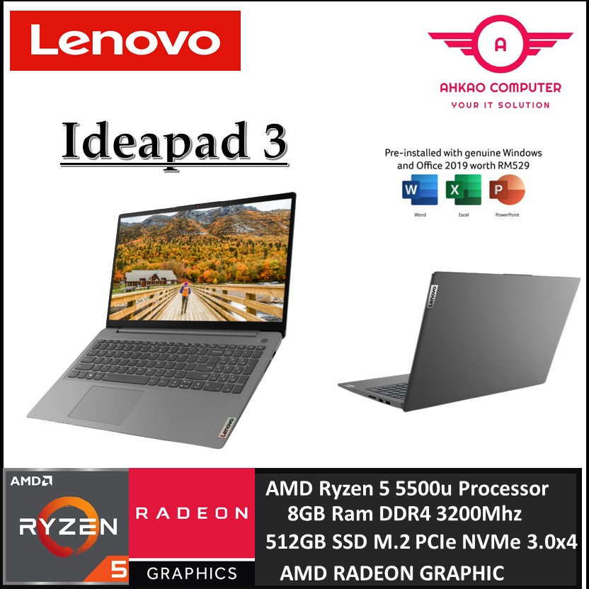 Lenovo IdeaPad 3 15ALC6 82KU01J1MJ 15.6'' FHD Laptop Arctic Grey