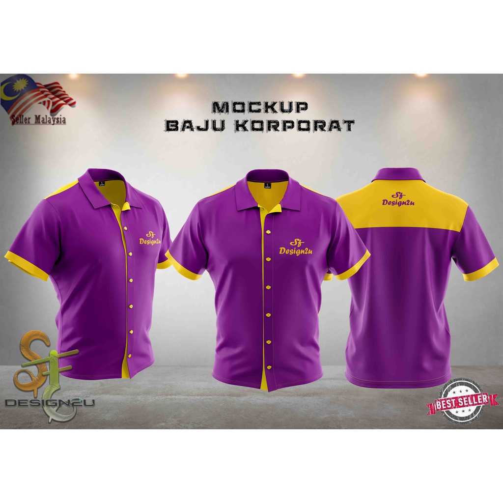 Download Mockup Baju Korporat Adobe Photoshop File Shopee Malaysia