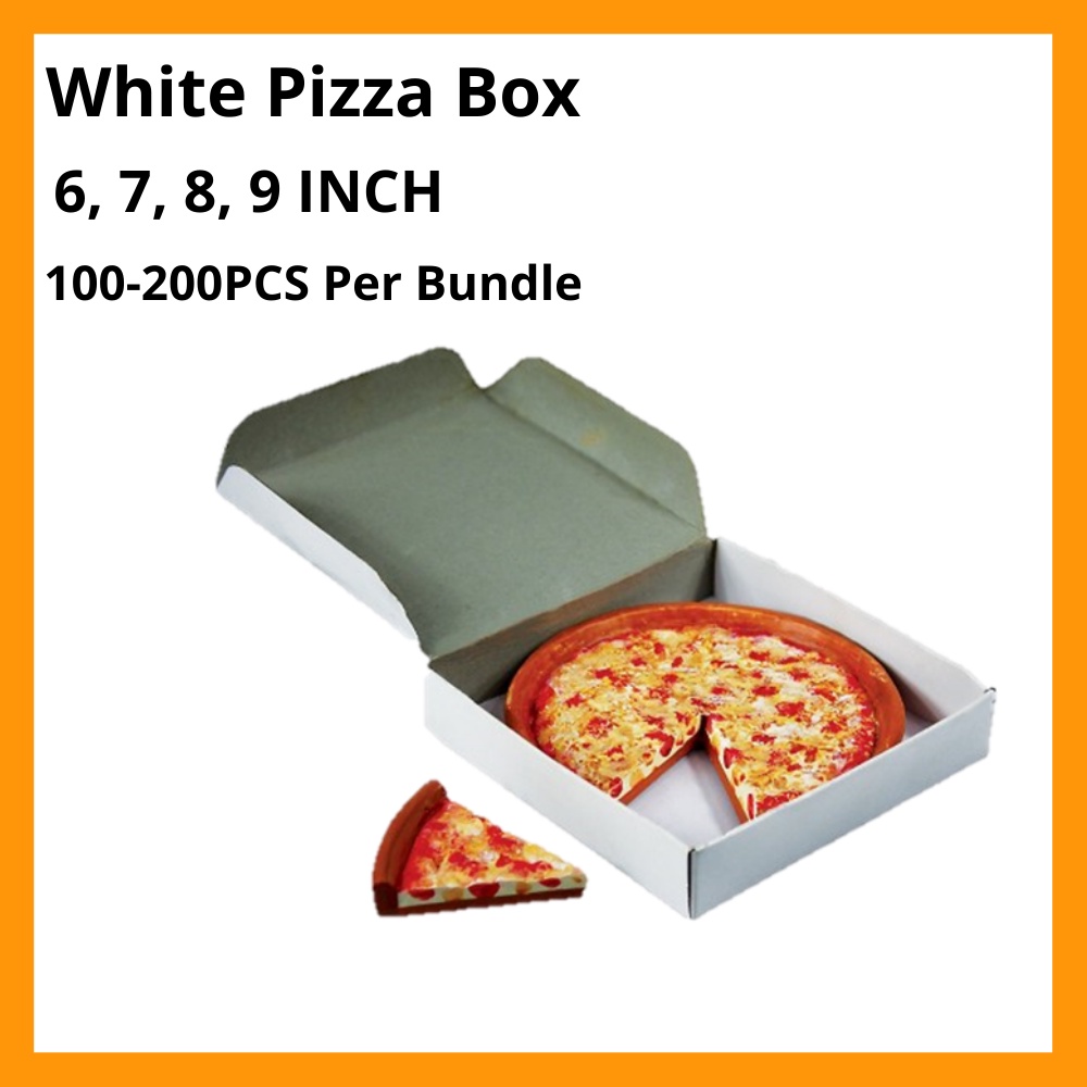 Pizza Box (200pcs) 7Inches & 8Inches White Square Box Pizza Box