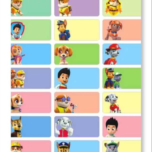Paw Patrol Waterproof Name Sticker Shopee Malaysia