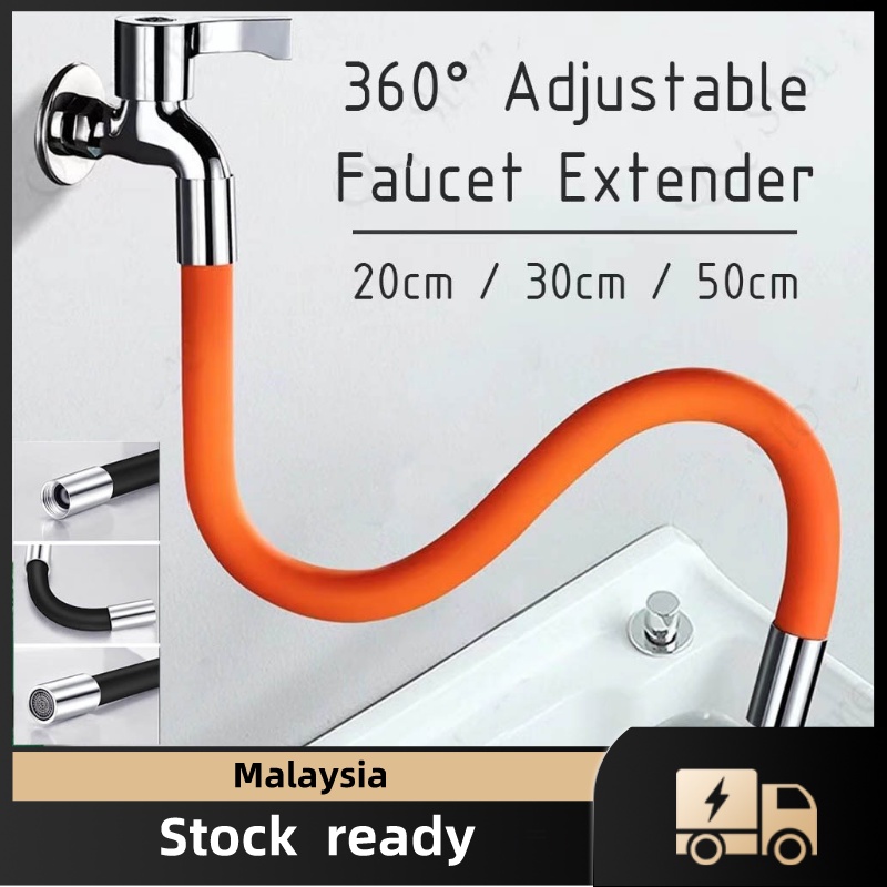 Adjustable Water Tap Extension 360 Rotate Faucet Extender Free Bending