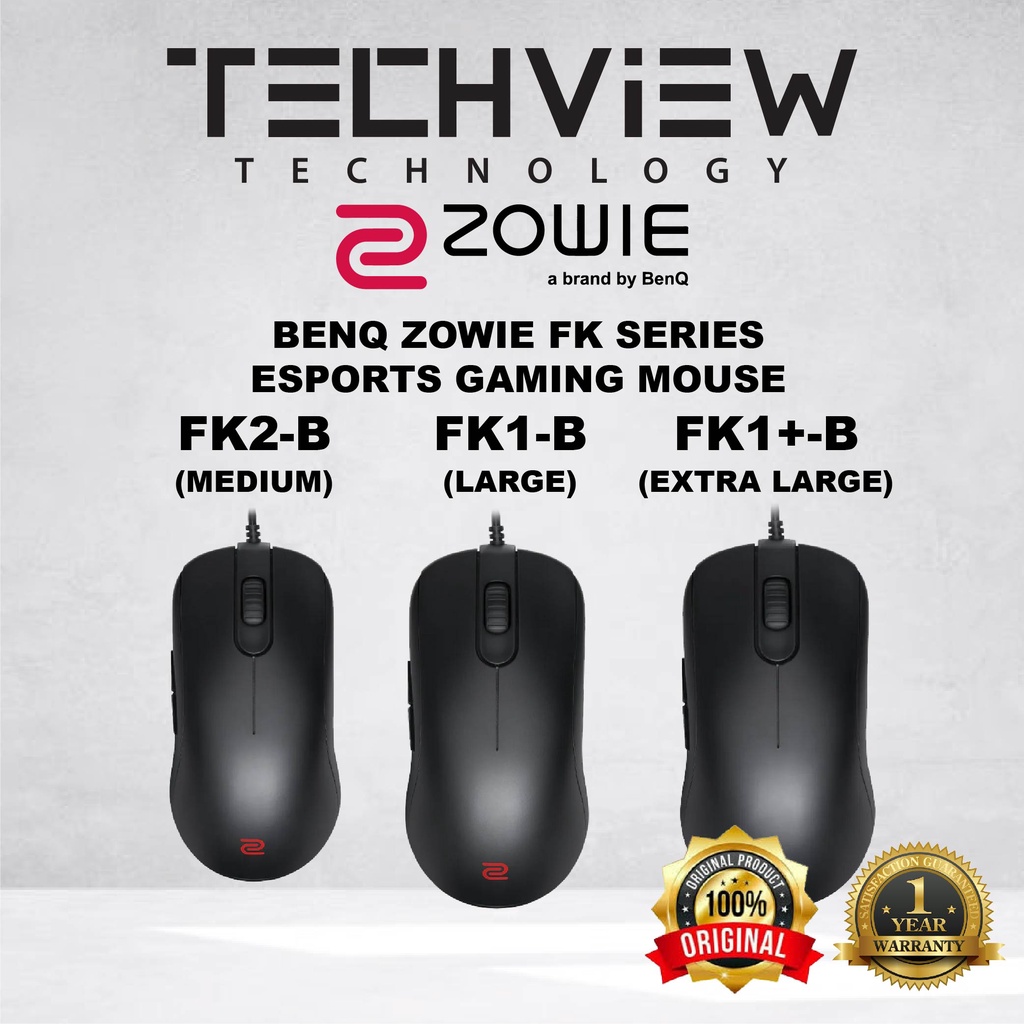 BenQ ZOWIE FK2-B (Medium) / FK1-B (Large) / FK1+-B Esports Gaming Mouse ...