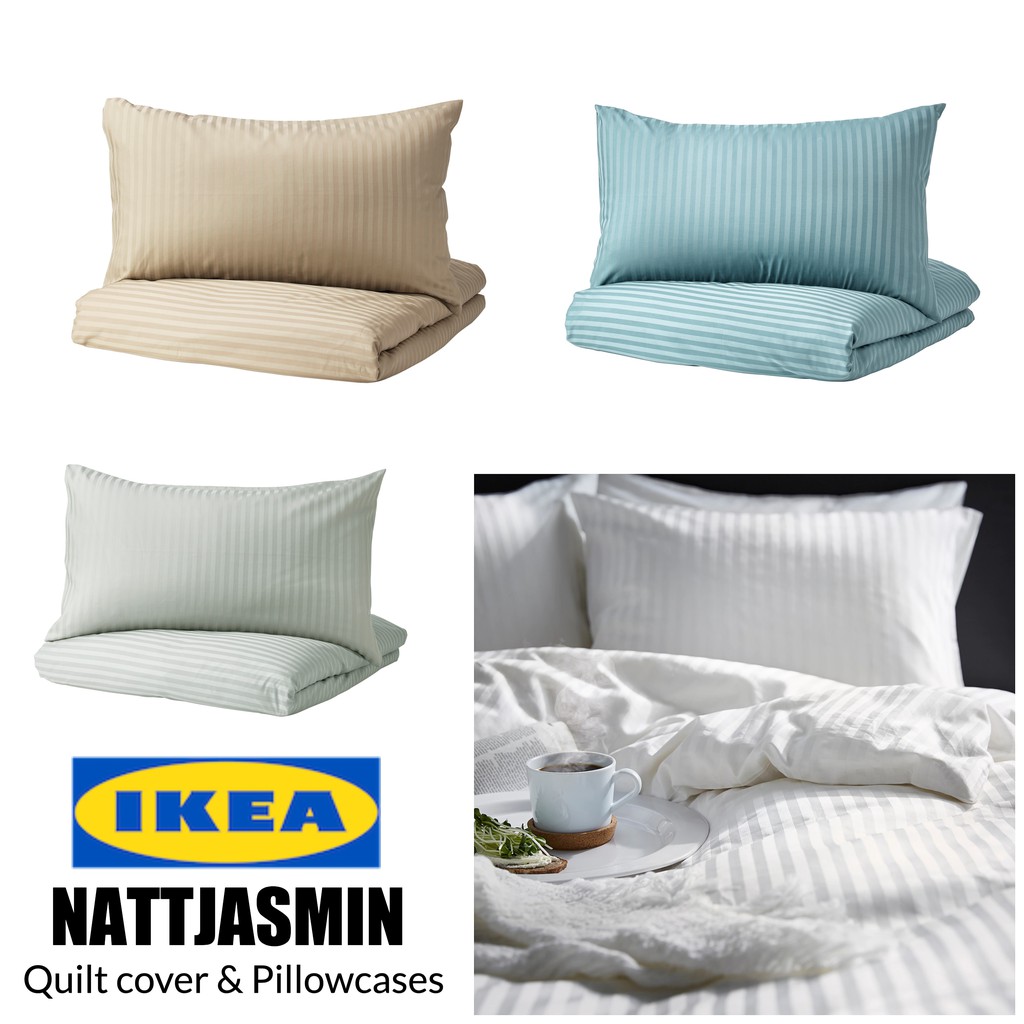 Ikea Nattjasmin Quilt Cover And Pillowcases Shopee Malaysia