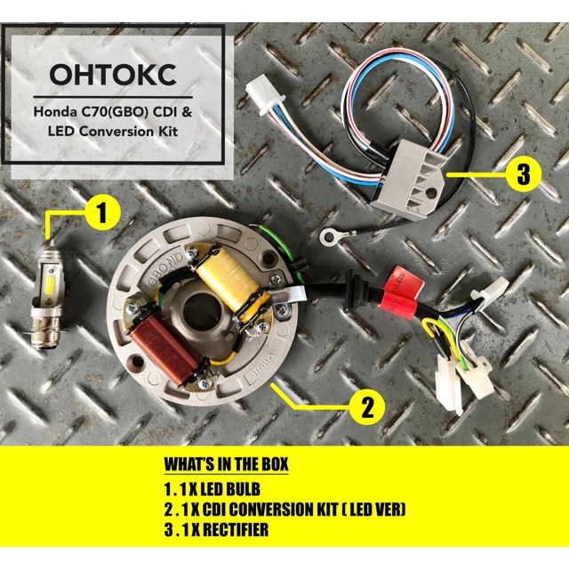 Honda C70 Gbo Cdi 12v Lighting Led Conversion Kit Plug Play