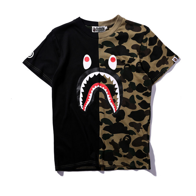 Friday Men's Bape A Bathing Ape Camo Shark Head Short Sleeve Crew Neck  T-shirt Tee | Shopee Malaysia