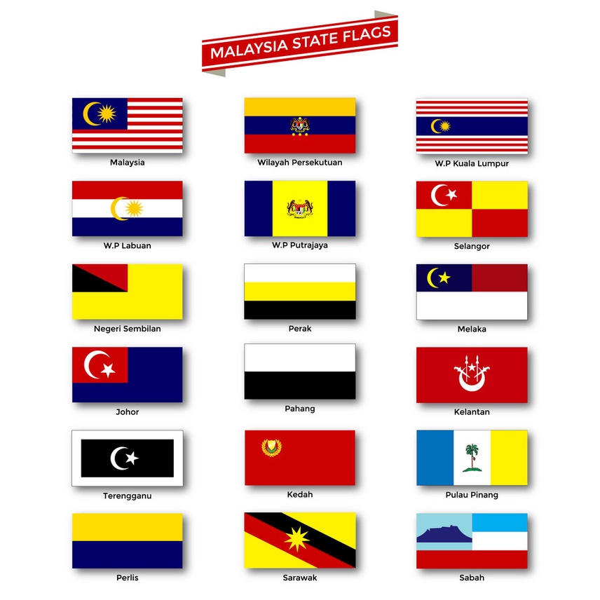 DIY Custom MALAYSIA FLAG & STATE FLAG sticker Iron on/heat transfer