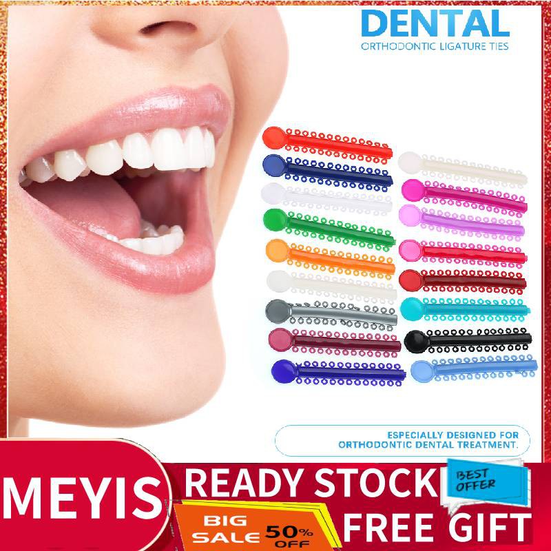 Meyishop Supersale 40pcs Dental Orthodontic Ligature Rubber Bands Teeth Corrector Elastic Brace Shopee Malaysia