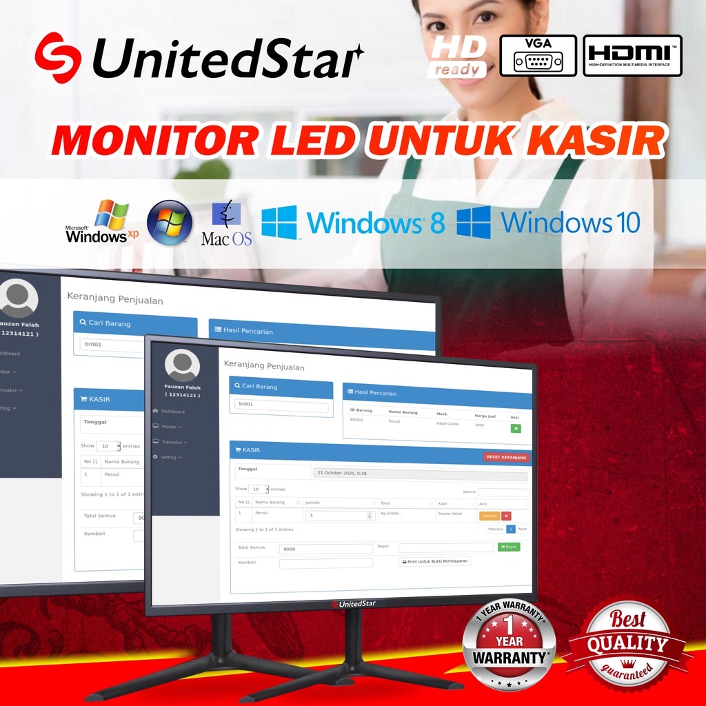 Unitedstar Official-Electronics 20 Inch Monitor- 20inch US-20W Monitor 1-year Official Warranty-Latest Online Store And Newspaper.