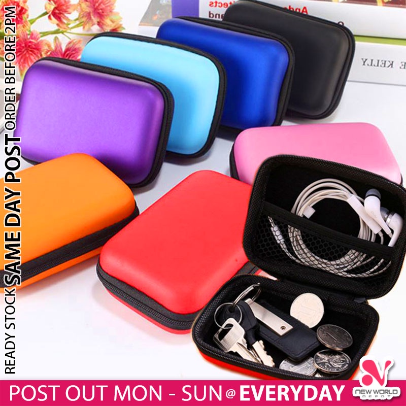 《 》 Travel Organizer Mesh Pocket Earphone Earbuds USB Cable Charger Carry Case Pouch Bag Storage Bekas Simpan 旅行组织者