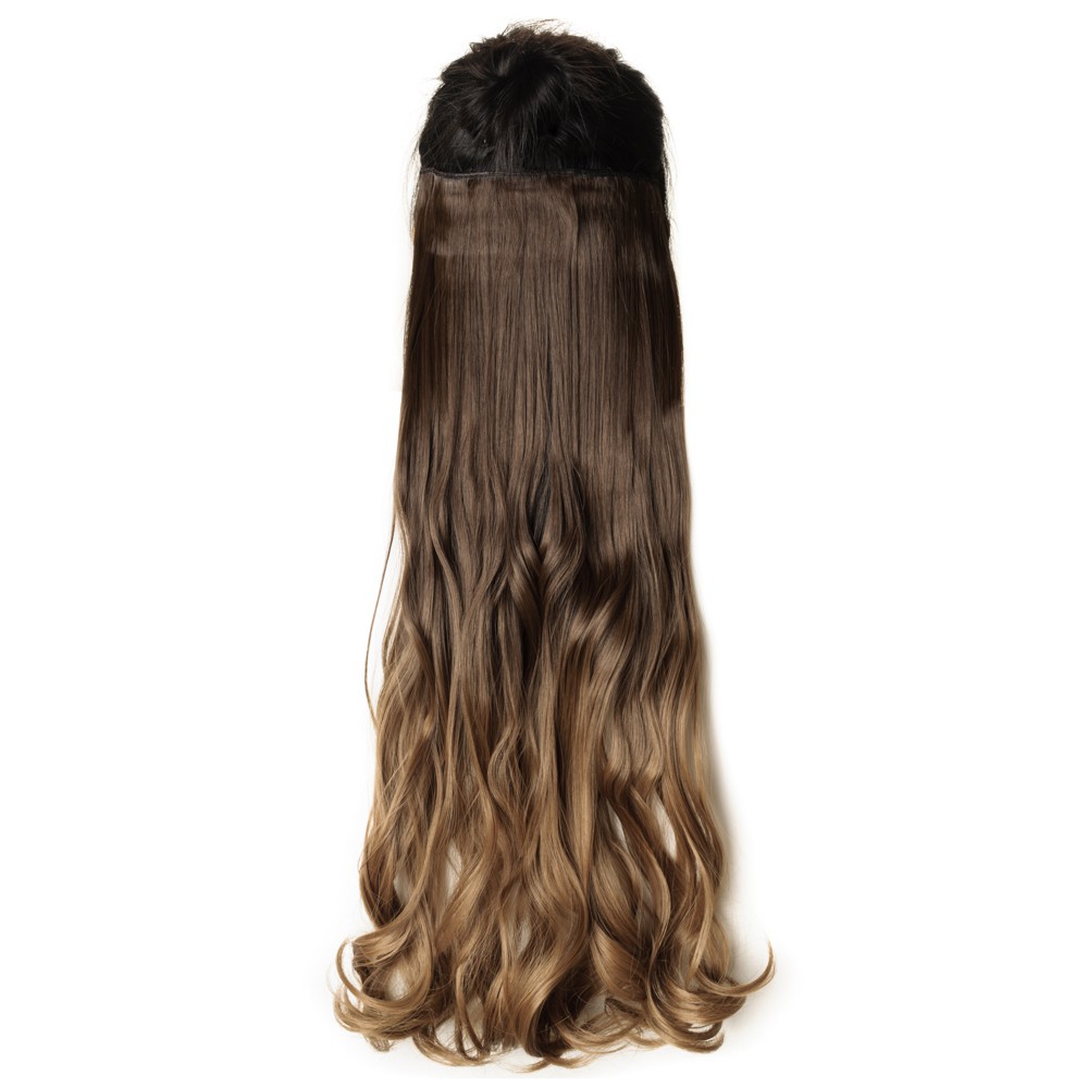 Ready Stock 58cm Curly Wavy Clip In Hair Extensions Ombre