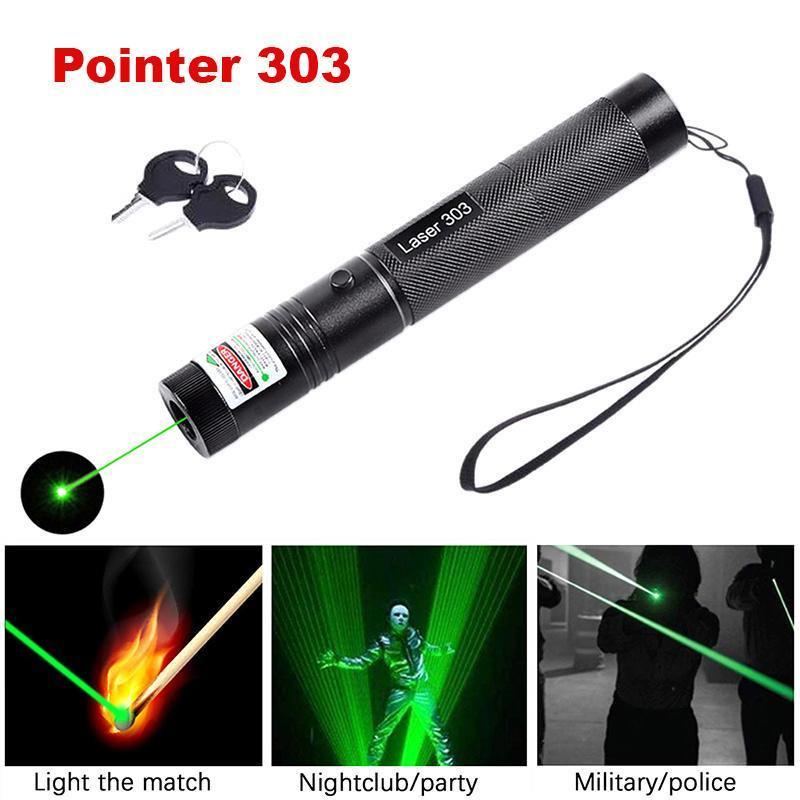 303 Green Laser Pointer Pen High Power Dazzling Outdoor Professional ...