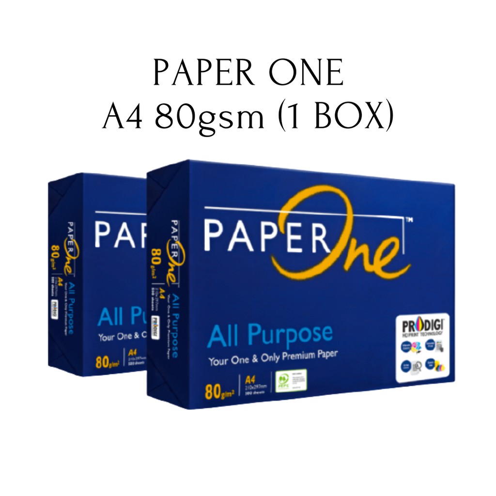 Paper One A4 80gsm 500sheets Copier Paper 1 Box 5 Reams Shopee Malaysia 4403