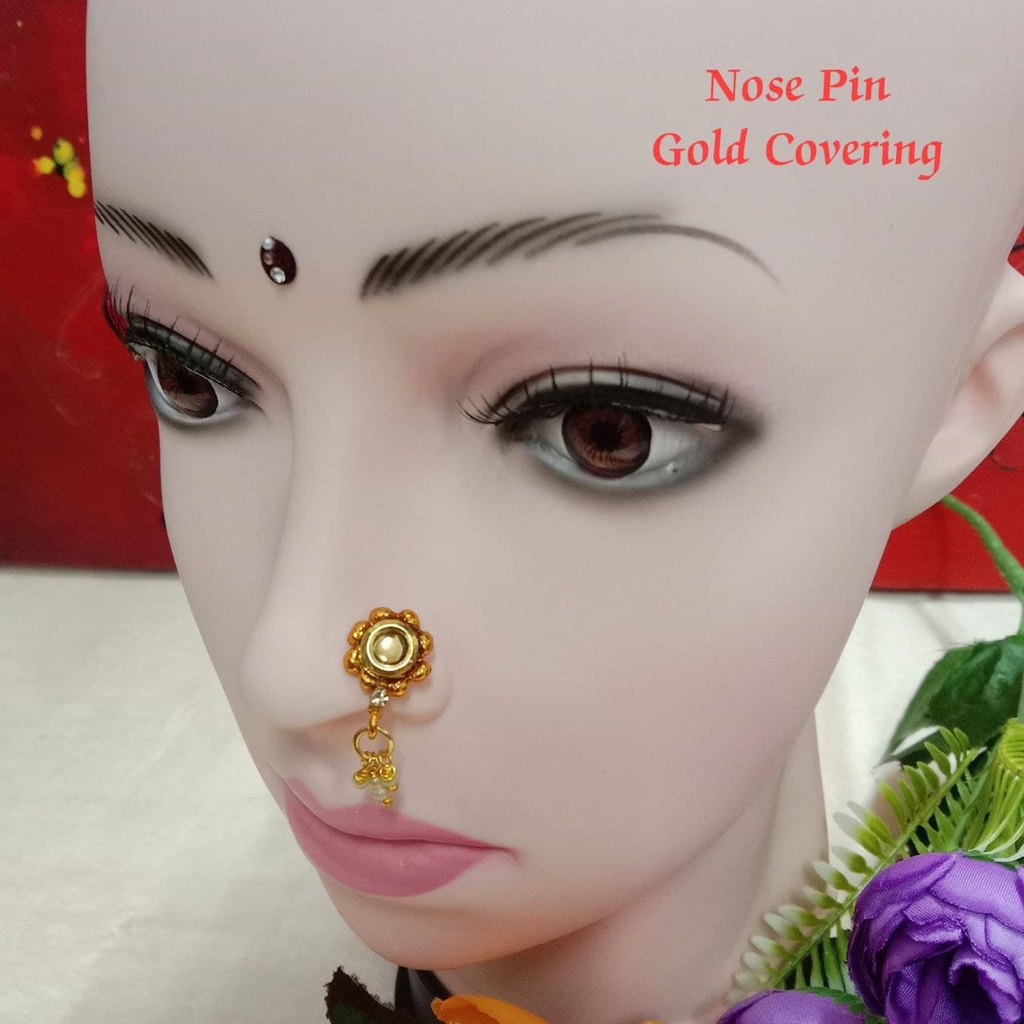 Nose Ring Ready Stock / Nose Pin / Indian Nose Rings / Gold Covering