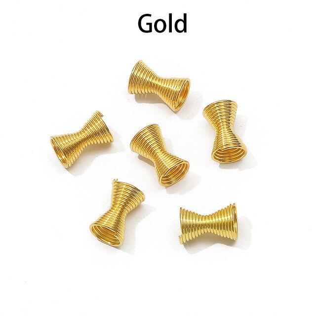 30pcs Metal Spring Funnel Shape Spacer Beads End Caps Stoppers Jewelry Making#