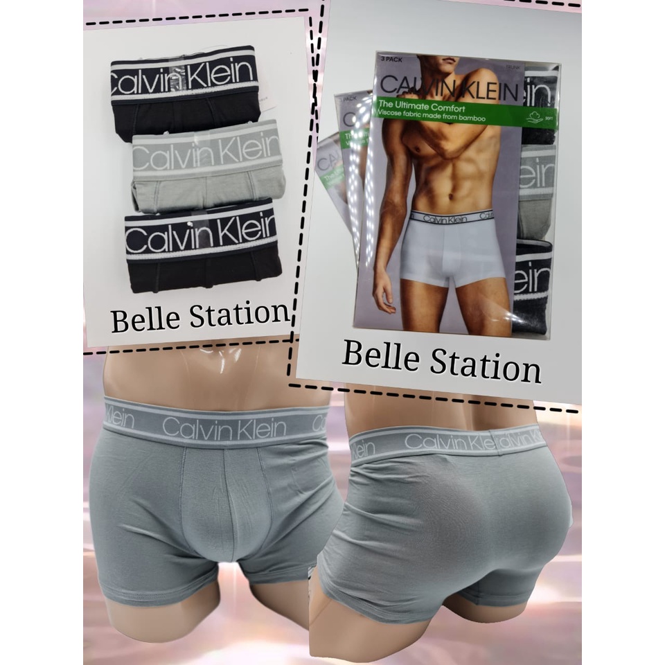 CALVIN KLEIN READY STOCK THE ULTIMATE COMFORT MADE FROM BAMBOO TRUNK 3 PACK  IN 1 BOX CK MAN UNDERWEAR INNERWEAR | Shopee Malaysia