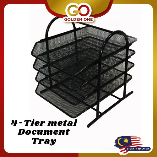 Golden One Strong Stackers 4 Tier File Document Letter Paper Tray/4 ...