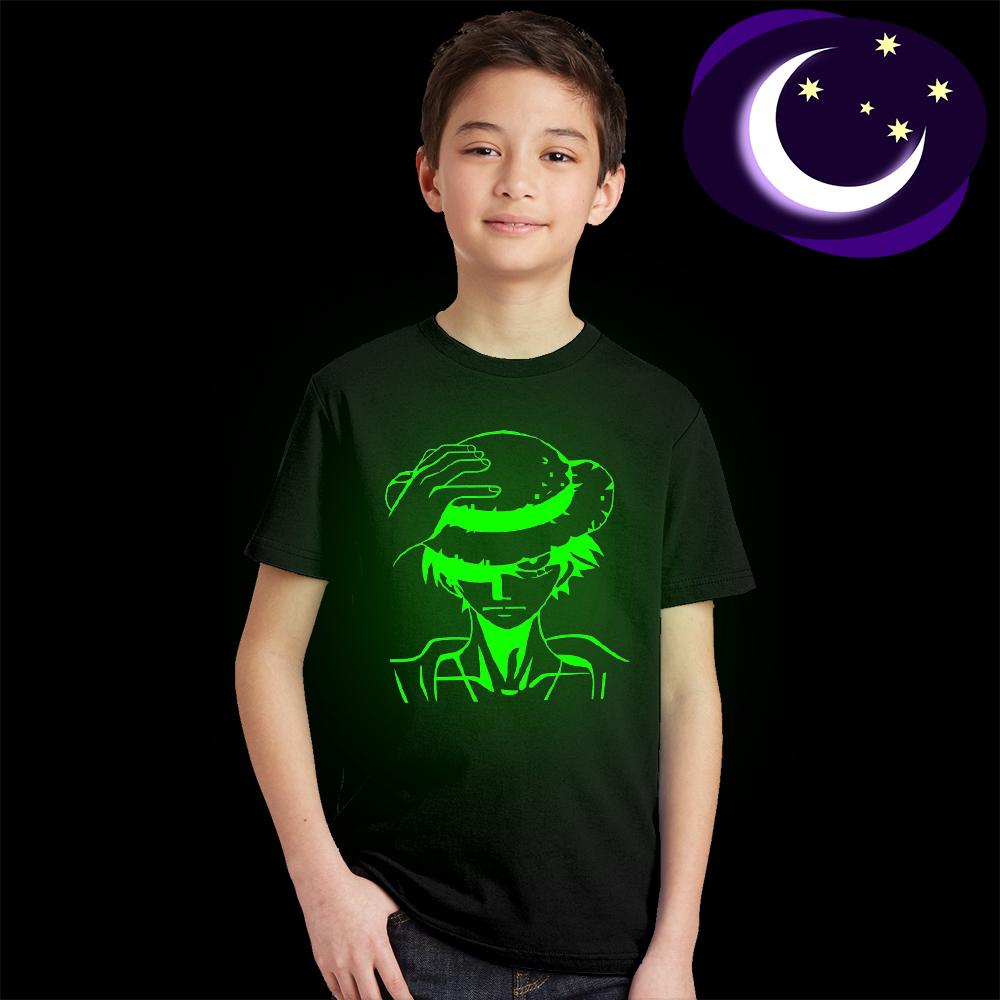 Boys Anime One Piece Cosplay Luminous T Shirt Cosplay Monkey D Luffy Straw Hat Costume Kids Glow In The Dark T Shirt Shopee Malaysia - monkey d luffy s pants roblox