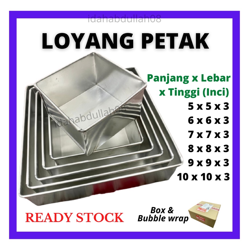 loyang-petak-8x8-loyang-kek-empat-segi-loyang-6-inci-loyang-8-inci