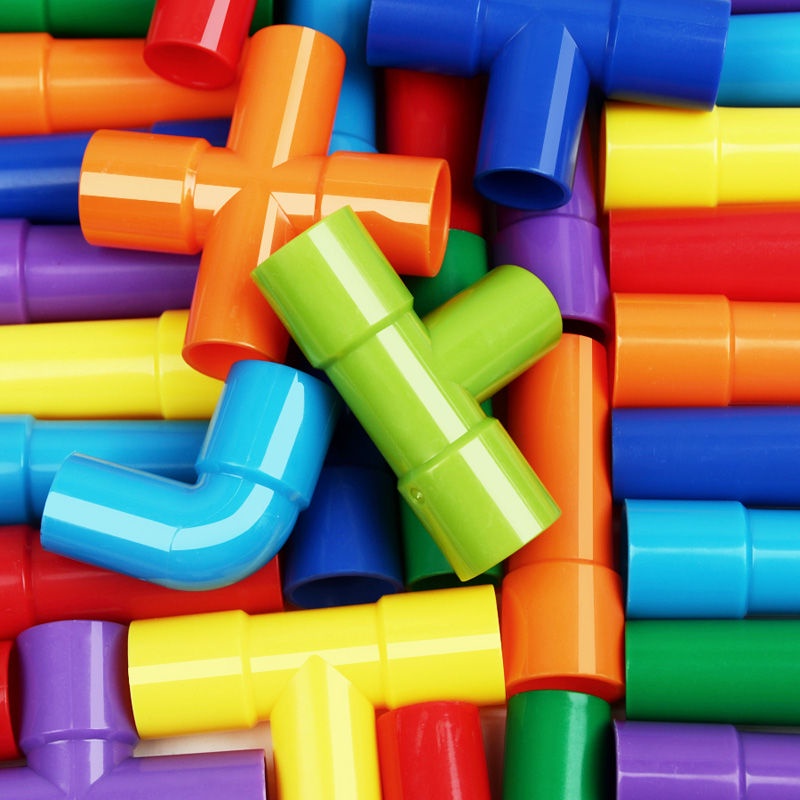 Building Blocks 3-12 Year Old Plastic Toys 28 pcs Water Pipe Building Block Plastic Toys Assembly Insert