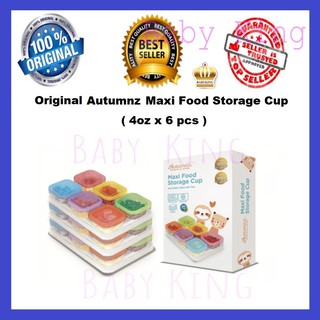 Original Autumnz Maxi Maxy Easy Baby Food Storage Cup Cups (4oz x 6pcs)