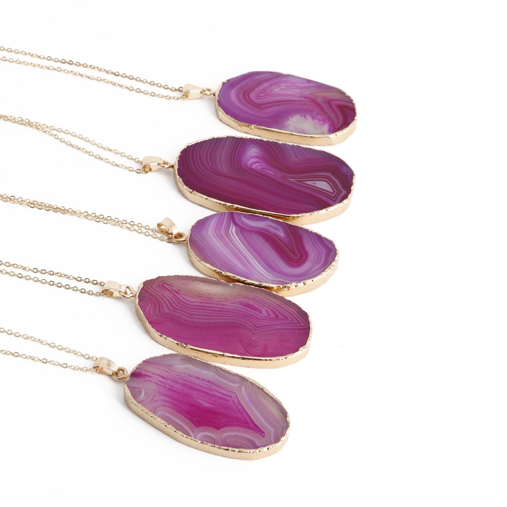 Natural quartz Crystal Gem Stone Chakra Point Healing Waterdrop Pendant Necklace