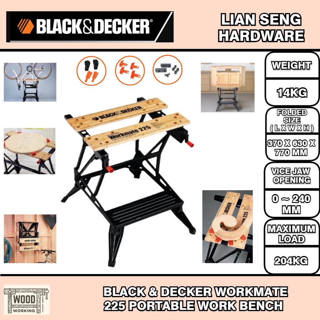 BLACK & DECKER WORKMATE 225 PORTABLE WORK BENCH | Shopee Malaysia