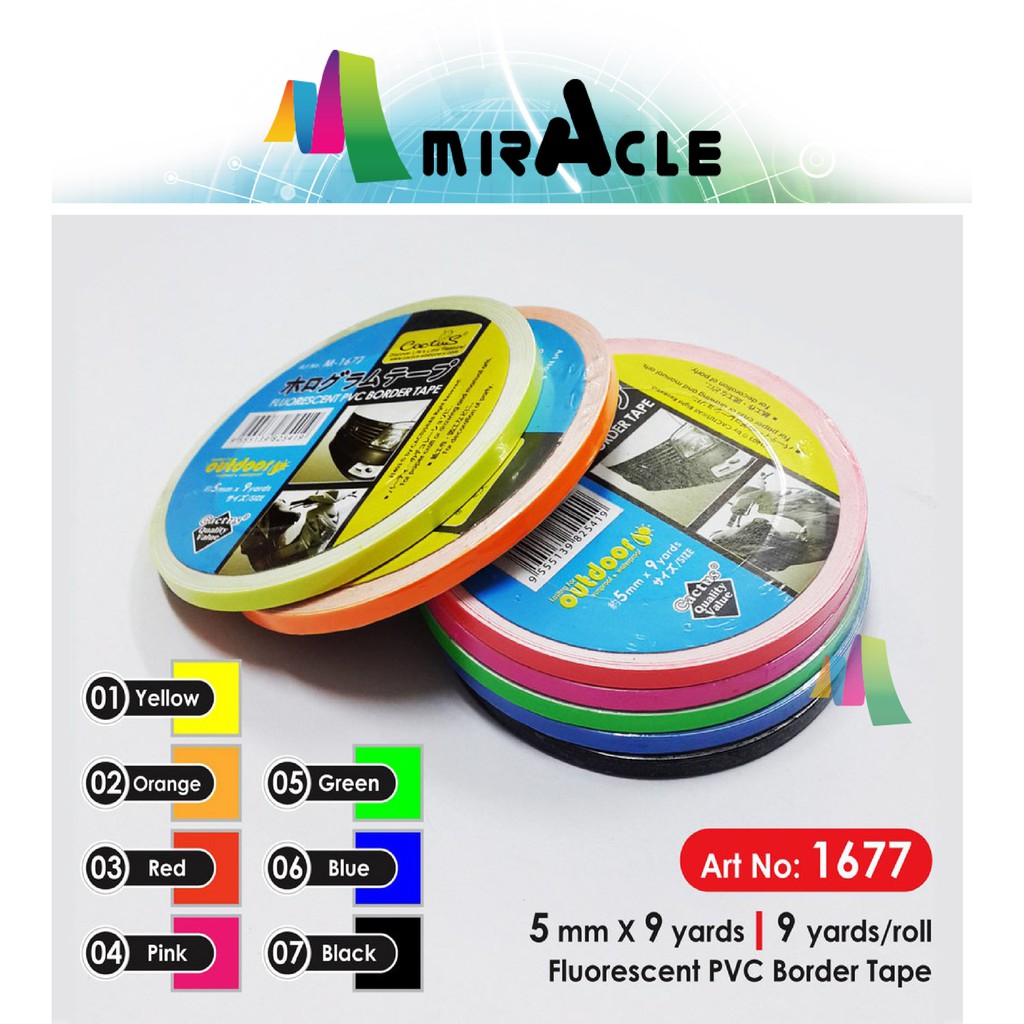 Flo Pvc Border tape, Lining Sticker, Lining Tape, Red line Tape 1677