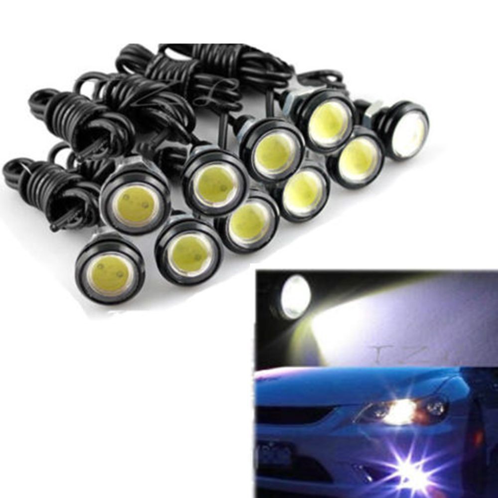 LED Lights 6 Pcs Eagle Eye LED COB Red Car Grill Daytime Running DRL