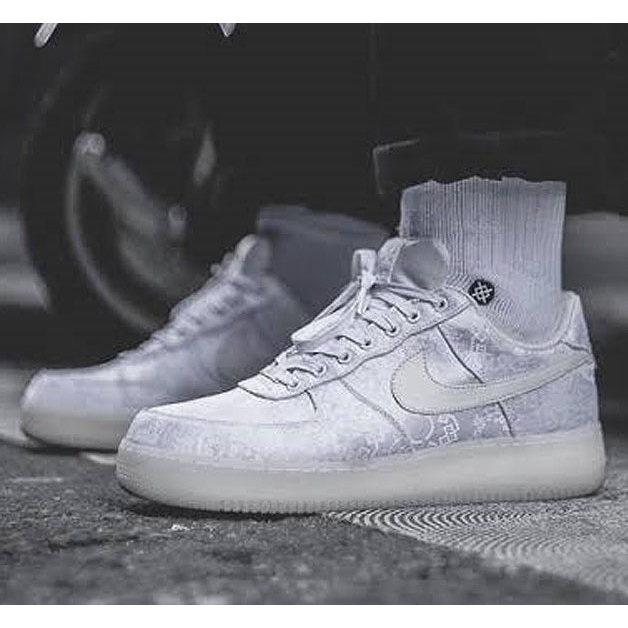 af1 x clot white silk